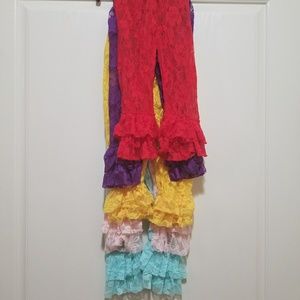 5 pair bundle of lace ruffle leggings